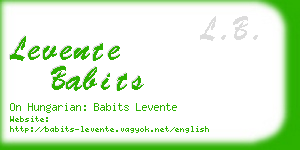 levente babits business card